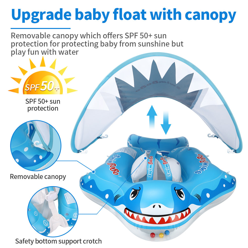 Swimbobo Hai-Baby-Schwimmring mit Canopy & Schwanzflosse