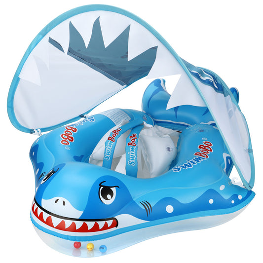 Swimbobo Hai-Baby-Schwimmring mit Canopy & Schwanzflosse