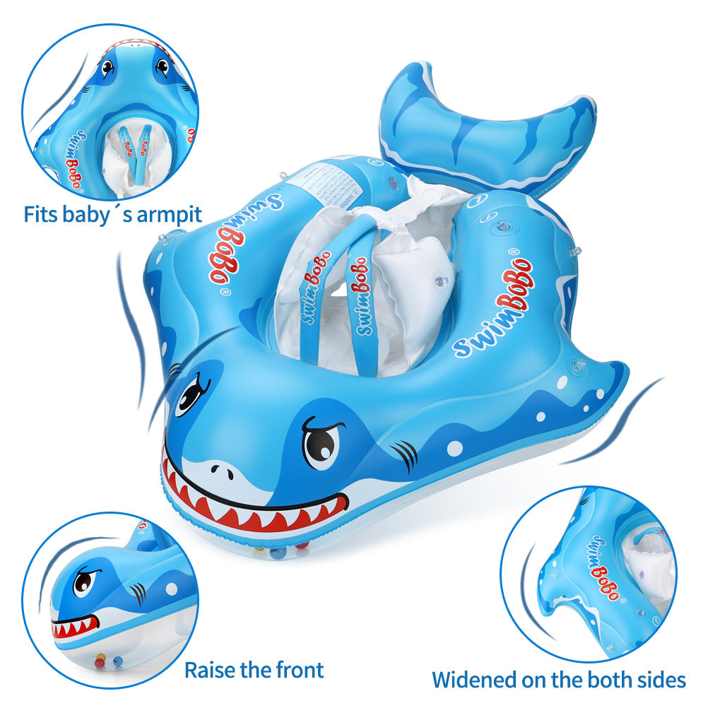 Swimbobo Hai-Baby-Schwimmring mit Canopy & Schwanzflosse