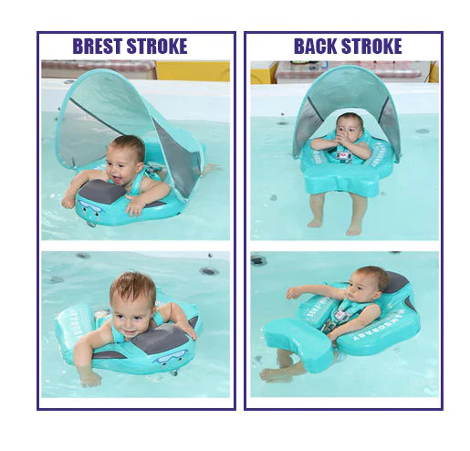 Mambobaby Schwimmfloat mit Sonnenblende und Schwanz