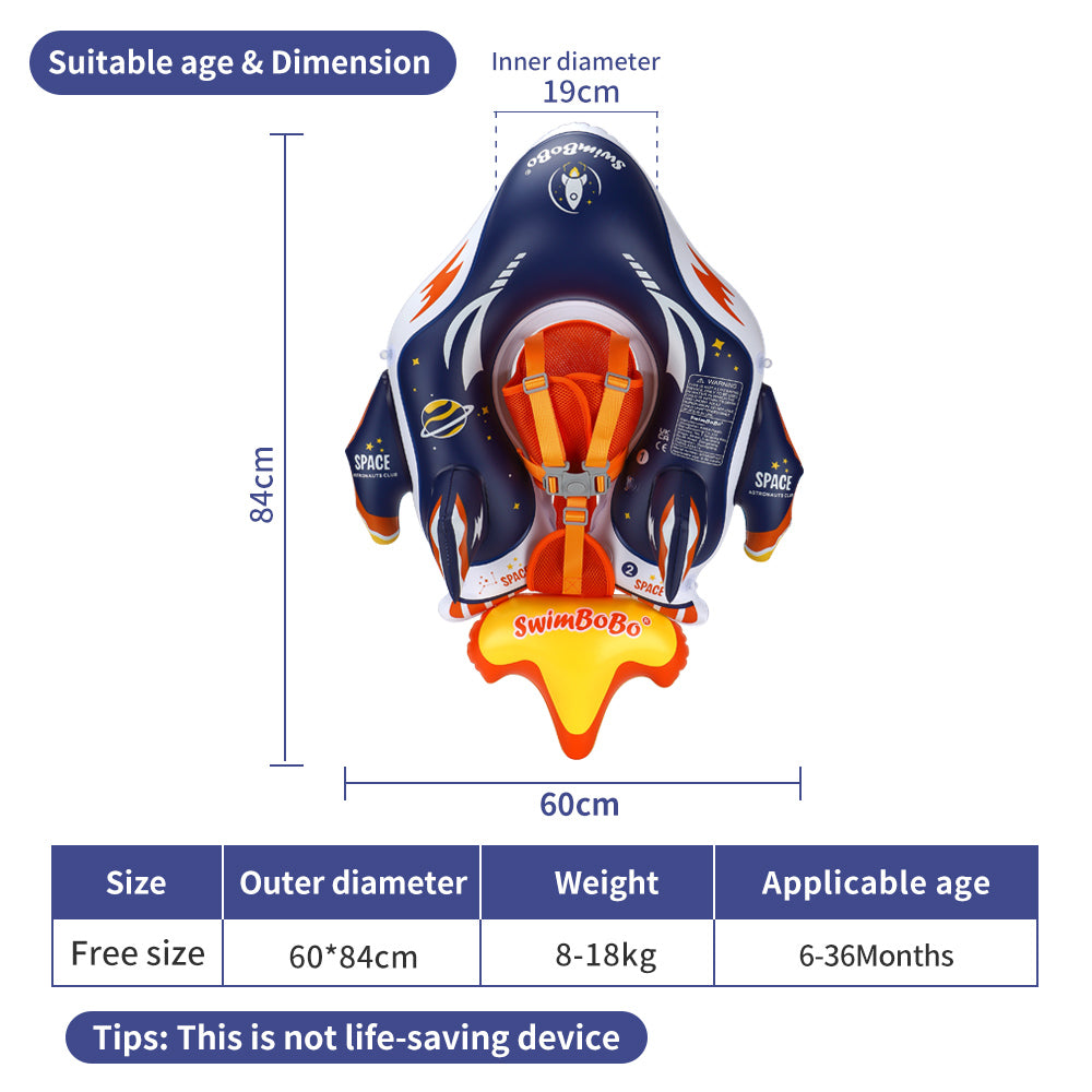 Swimbobo Schwimmhilfe für Babys mit Schutzhaube und Schwanz