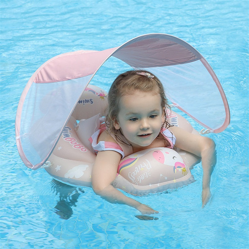 Swimbobo Schwimmhilfe für Babys mit Sonnenschutz & Schwanz (3 Monate - 6 Jahre)