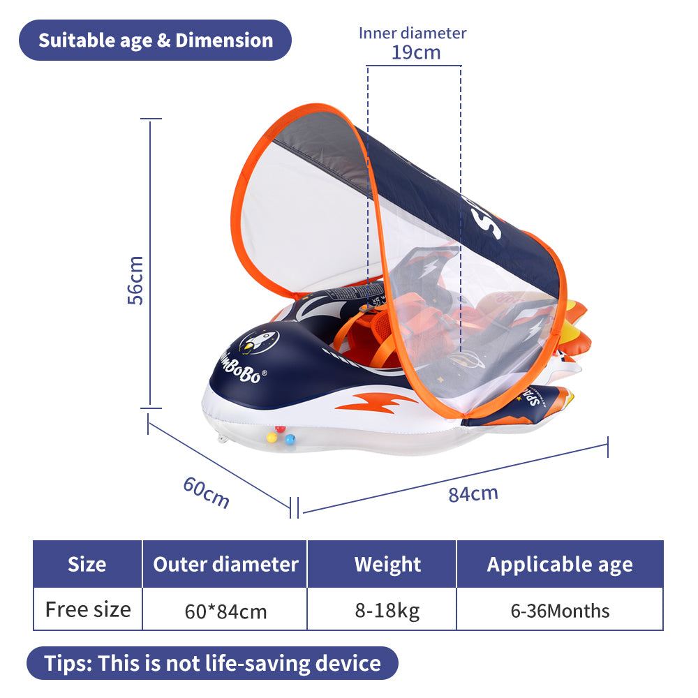 Swimbobo Schwimmhilfe für Babys mit Schutzhaube und Schwanz