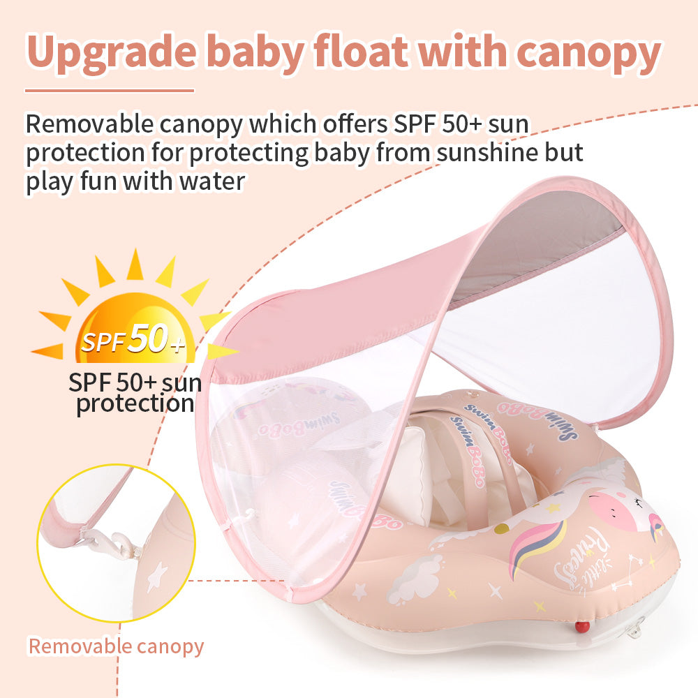 Swimbobo Schwimmhilfe für Babys mit Sonnenschutz & Schwanz (3 Monate - 6 Jahre)