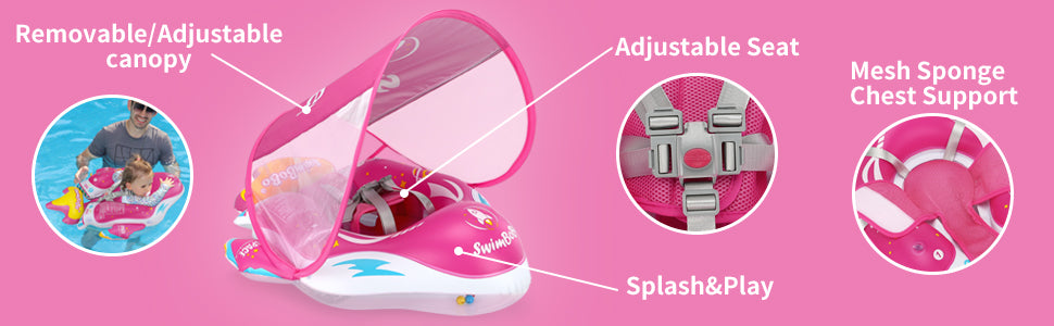 Swimbobo Schwimmhilfe für Babys mit Schutzhaube und Schwanz (6-36 Monate)