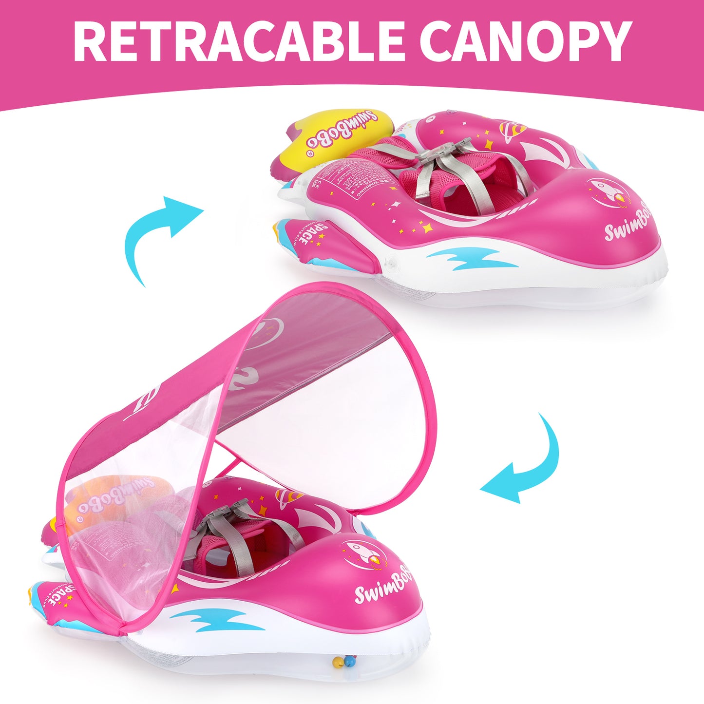 Swimbobo Schwimmhilfe für Babys mit Schutzhaube und Schwanz (6-36 Monate)