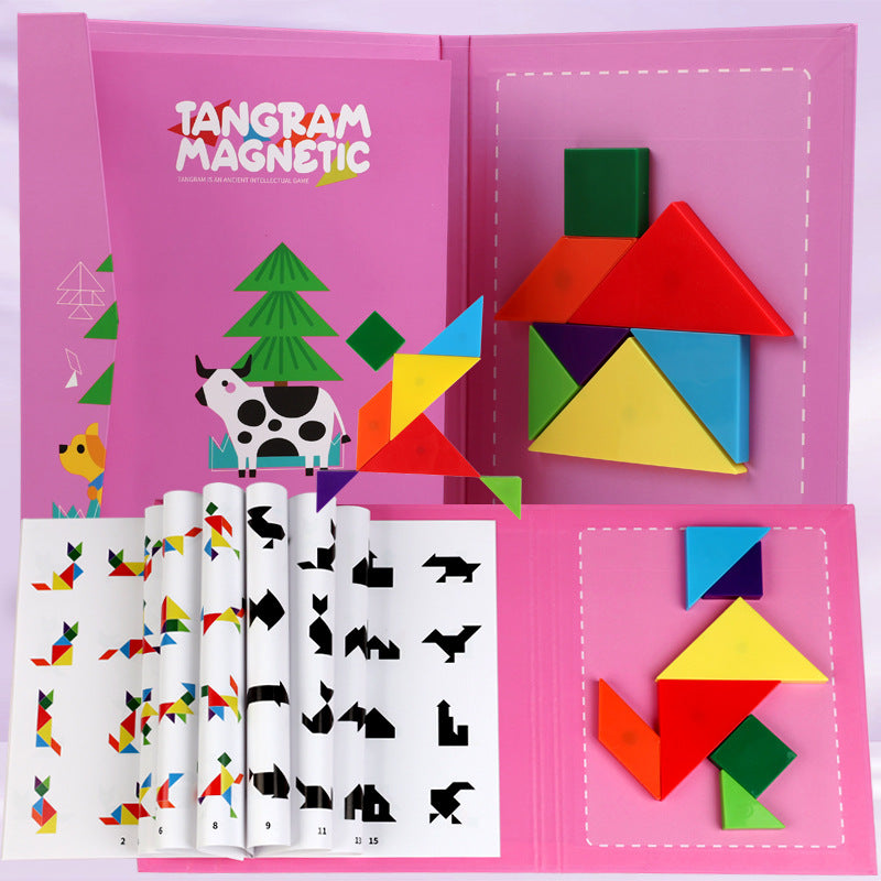 Montessori Spielzeug | Magnetisches Tangram-Puzzle | Pädagogisches Montessori Spielzeug | Ab 3 Jahren