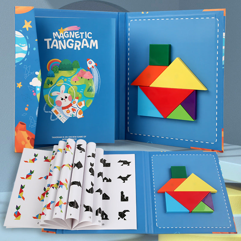 Montessori Spielzeug | Magnetisches Tangram-Puzzle | Pädagogisches Montessori Spielzeug | Ab 3 Jahren
