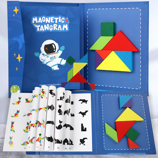 Montessori Spielzeug | Magnetisches Tangram-Puzzle | Pädagogisches Montessori Spielzeug | Ab 3 Jahren