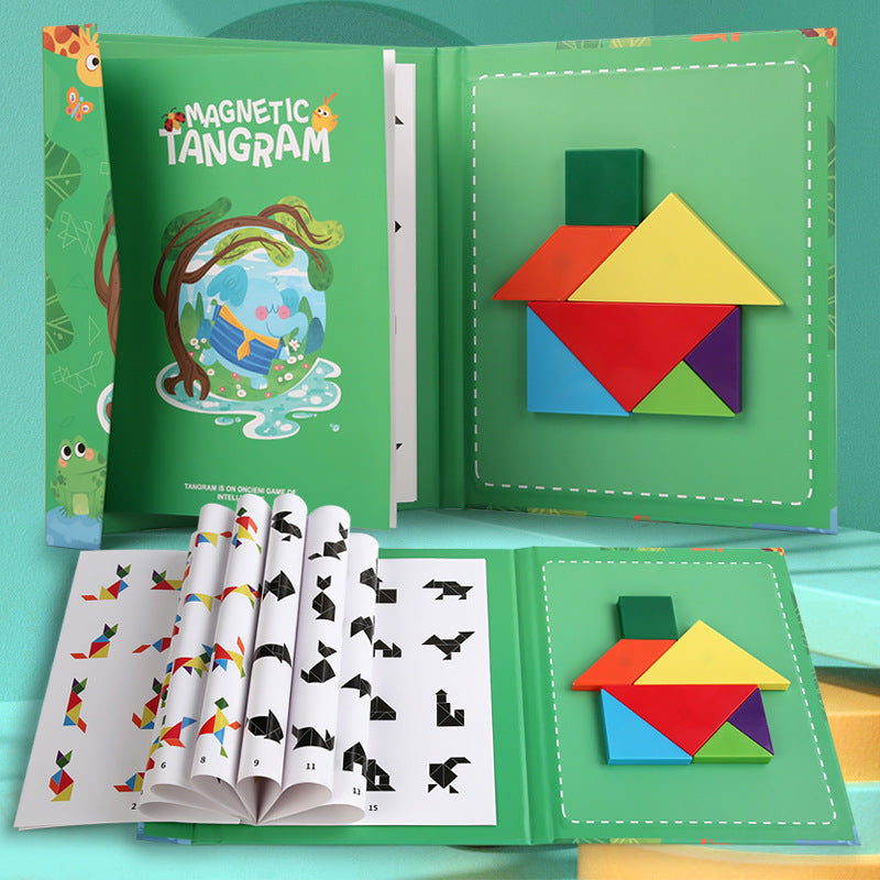 Montessori Spielzeug | Magnetisches Tangram-Puzzle | Pädagogisches Montessori Spielzeug | Ab 3 Jahren