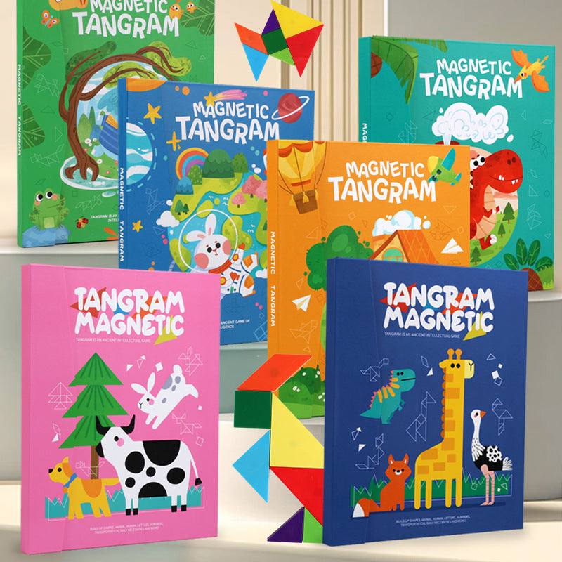 Montessori Spielzeug | Magnetisches Tangram-Puzzle | Pädagogisches Montessori Spielzeug | Ab 3 Jahren
