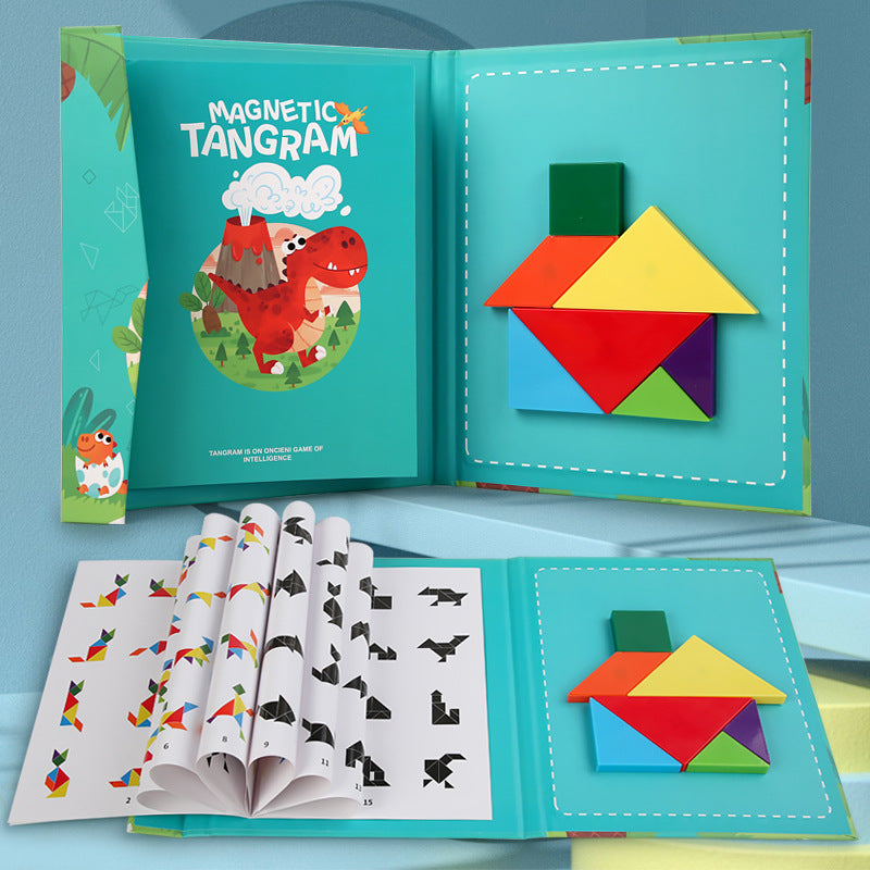 Montessori Spielzeug | Magnetisches Tangram-Puzzle | Pädagogisches Montessori Spielzeug | Ab 3 Jahren