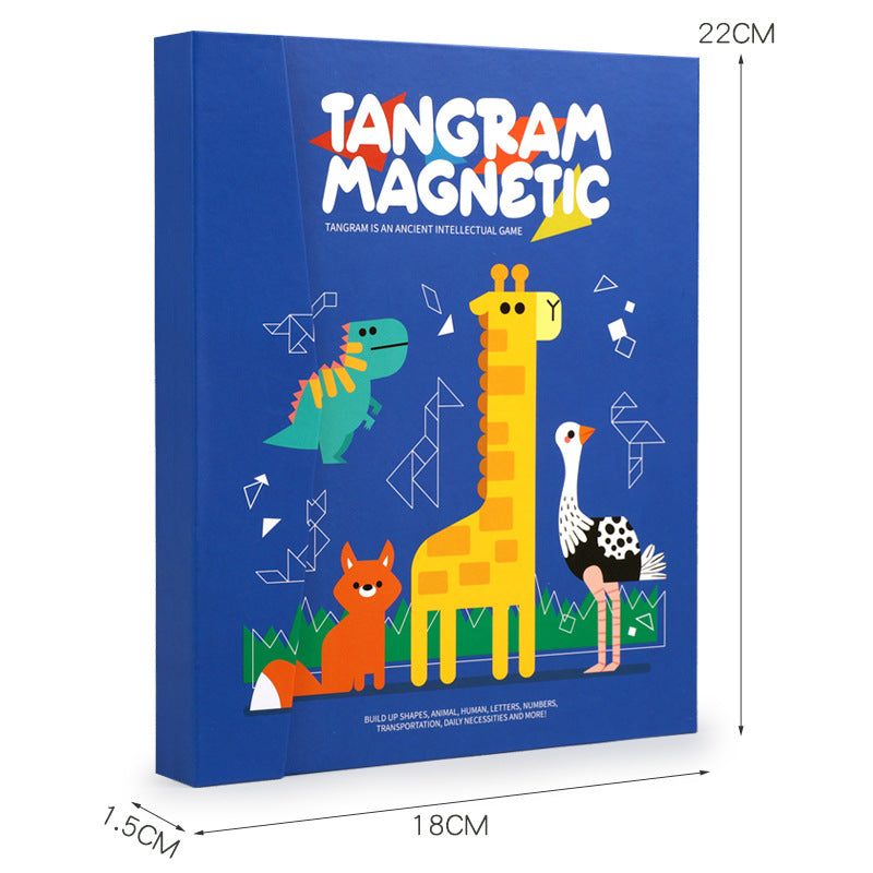 Montessori Spielzeug | Magnetisches Tangram-Puzzle | Pädagogisches Montessori Spielzeug | Ab 3 Jahren