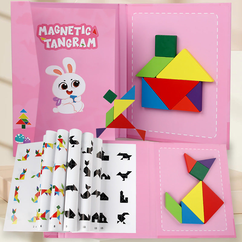 Montessori Spielzeug | Magnetisches Tangram-Puzzle | Pädagogisches Montessori Spielzeug | Ab 3 Jahren