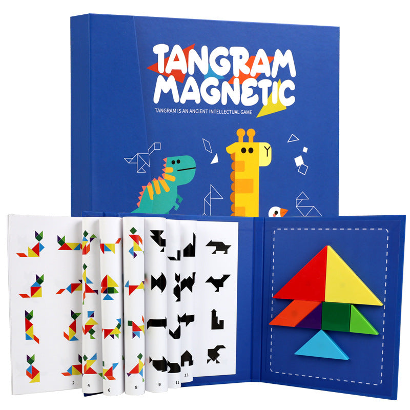 Montessori Spielzeug | Magnetisches Tangram-Puzzle | Pädagogisches Montessori Spielzeug | Ab 3 Jahren
