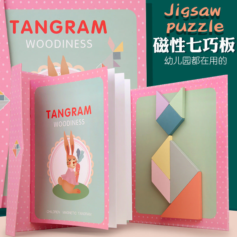 Montessori Spielzeug | Magnetisches Tangram-Puzzle | Pädagogisches Montessori Spielzeug | Ab 3 Jahren