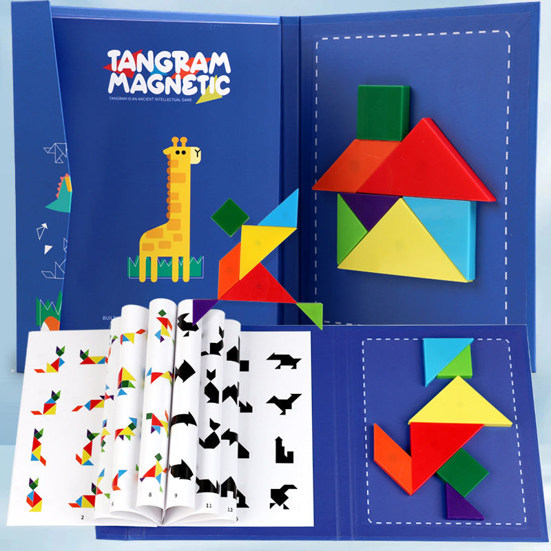 Montessori Spielzeug | Magnetisches Tangram-Puzzle | Pädagogisches Montessori Spielzeug | Ab 3 Jahren