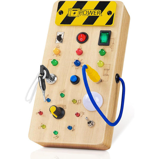 🎁 Montessori Aktivitätsbrett mit Lichtern und Schaltern (100% off)