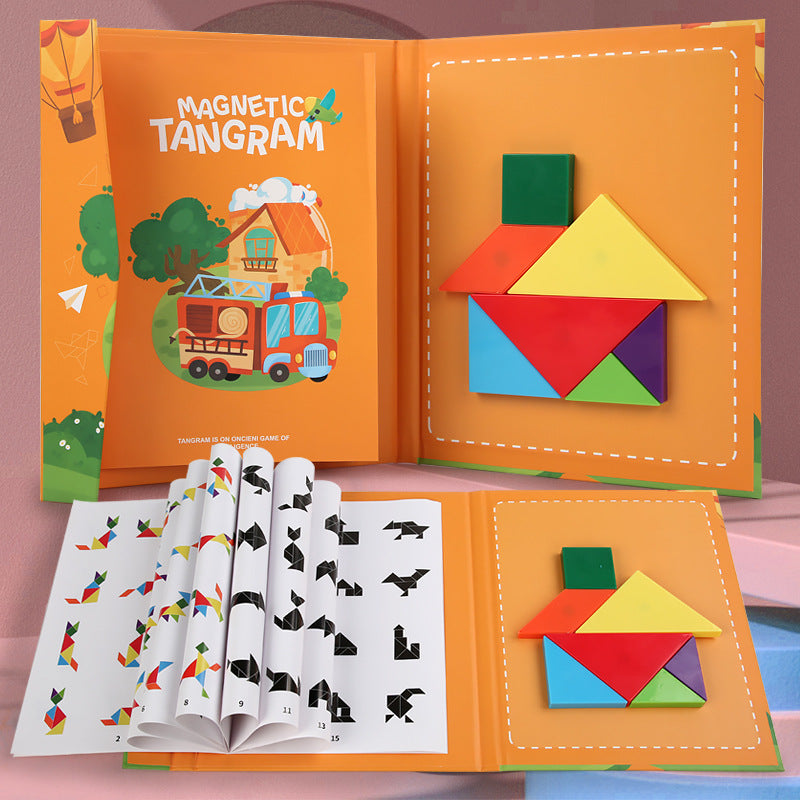 Montessori Spielzeug | Magnetisches Tangram-Puzzle | Pädagogisches Montessori Spielzeug | Ab 3 Jahren