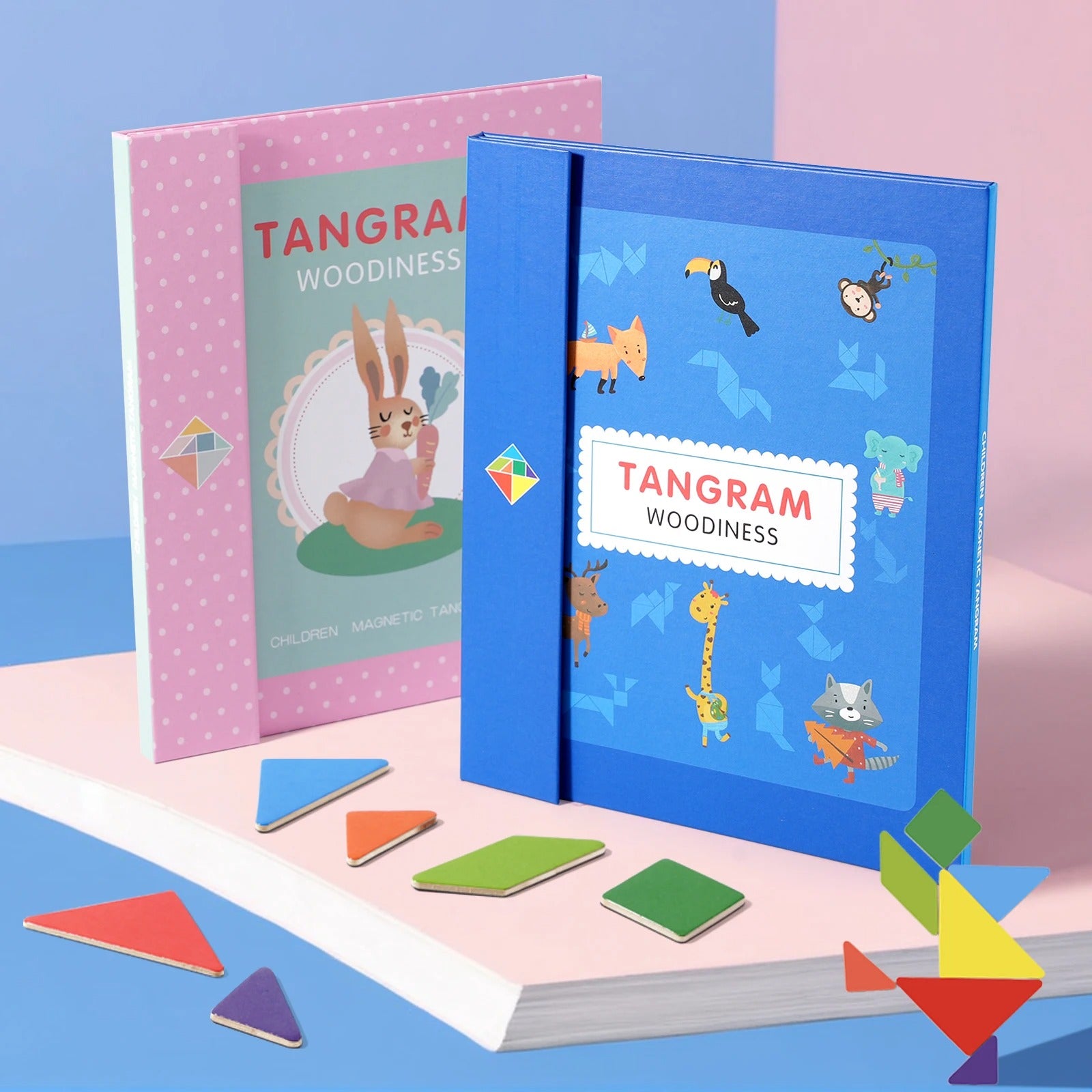 Montessori Spielzeug | Magnetisches Tangram-Puzzle | Pädagogisches Montessori Spielzeug | Ab 3 Jahren