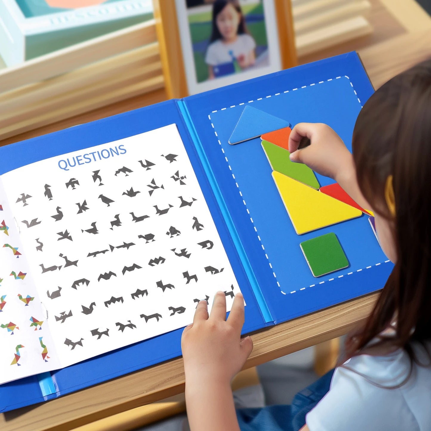 Montessori Spielzeug | Magnetisches Tangram-Puzzle | Pädagogisches Montessori Spielzeug | Ab 3 Jahren
