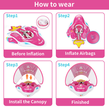 Swimbobo Schwimmhilfe für Babys mit Schutzhaube und Schwanz (6-36 Monate)